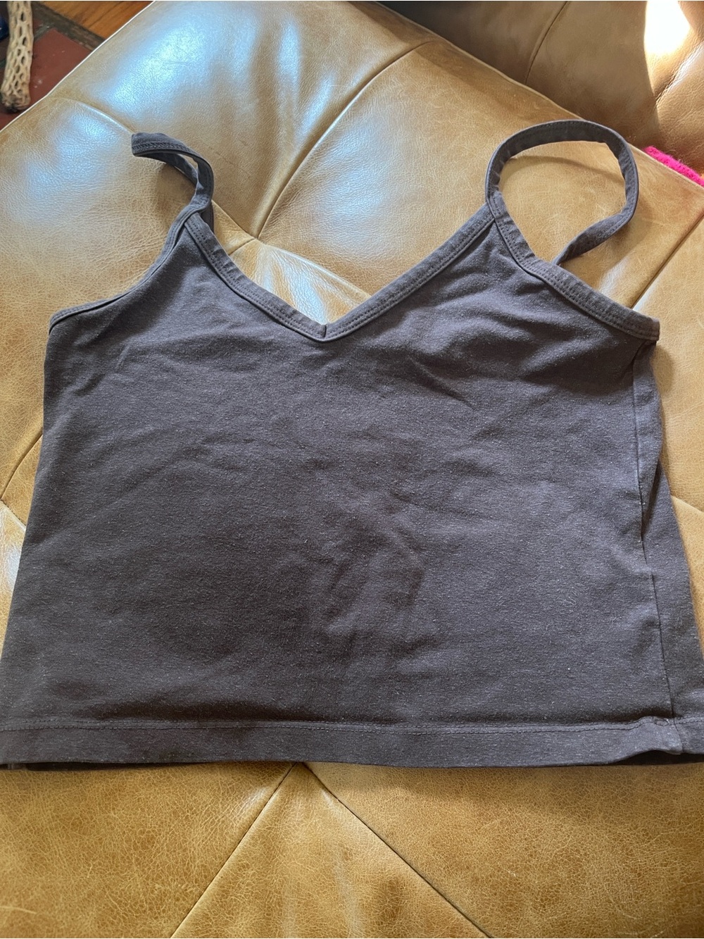 Jungmaven spaghetti tank in brown, size small